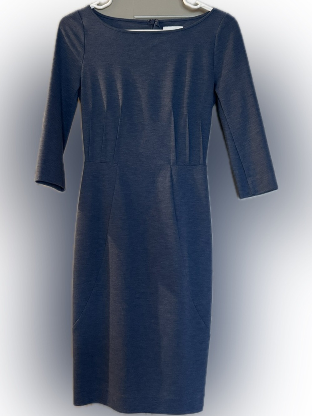 InWear Classic Blue Sheath Dress with Three-Quarter Sleeves